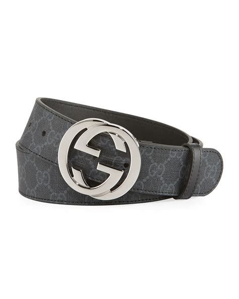 gucci belt size 100.40|GG Supreme Black And Grey Belt With G Buckle .